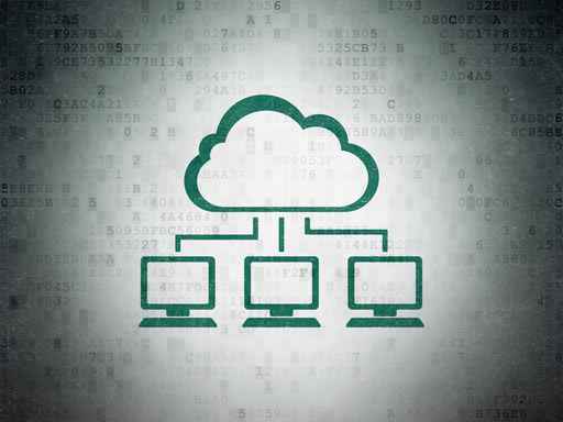 Cloud computing concept: Cloud Network on Digital Paper backgrou